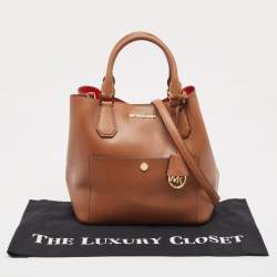 Pre Owned Michael Kors Brown Saffiano Leather Greenwich Tote