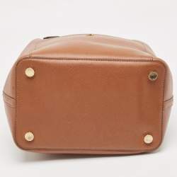 Pre Owned Michael Kors Brown Saffiano Leather Greenwich Tote