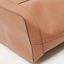 Pre Owned Michael Kors Brown Saffiano Leather Jet Set Travel Tote  