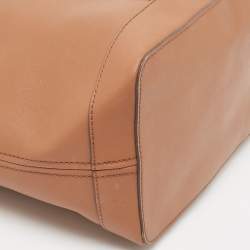 Pre Owned Michael Kors Brown Saffiano Leather Jet Set Travel Tote  