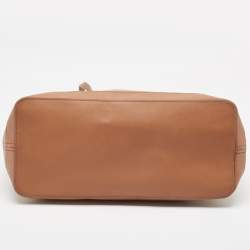 Pre Owned Michael Kors Brown Saffiano Leather Jet Set Travel Tote  