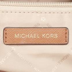 Pre Owned Michael Kors Brown Saffiano Leather Jet Set Travel Tote  