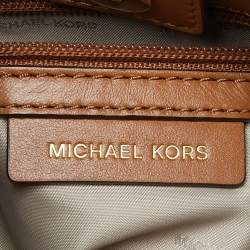 Pre Owned Michael Kors Brown Signature Coated Canvas Jet Set Chain Bag