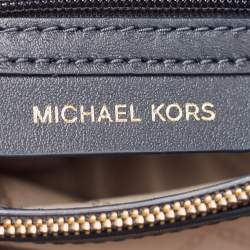 Michael Kors Blue Signature Coated Canvas and Leather Whitney Shoulder Bag