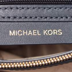 Pre Owned Michael Kors Blue Signature Coated Canvas and Leather Whitney Shoulder Bag