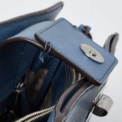 Pre Owned Michael Kors Blue Leather Sylvia Studded Shoulder Bag