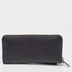 Michael Kors Black Leather Jet Set Zip Around Continental Wallet