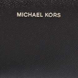 Michael Kors Black Leather Jet Set Zip Around Continental Wallet