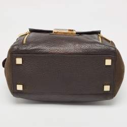 Pre Owned Michael Kors Dark Brown Leather and Nubuck Collection Gia Satchel