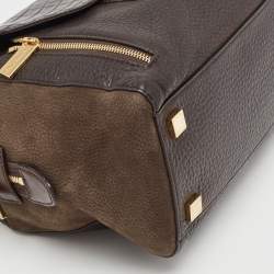 Pre Owned Michael Kors Dark Brown Leather and Nubuck Collection Gia Satchel