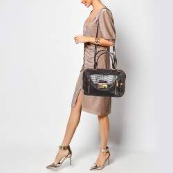 Pre Owned Michael Kors Dark Brown Leather and Nubuck Collection Gia Satchel