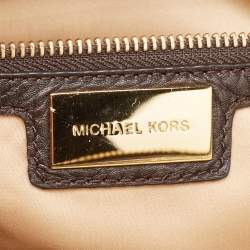 Pre Owned Michael Kors Dark Brown Leather and Nubuck Collection Gia Satchel