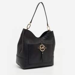 Pre Owned Michael Kors Black Leather Amy Hobo