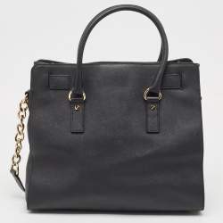 MICHAEL Michael Kors Black Leather Large North South Hamilton Tote