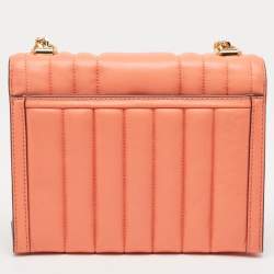 Pre Owned Michael Kors Peach Quilted Leather Large Whitney Shoulder Bag
