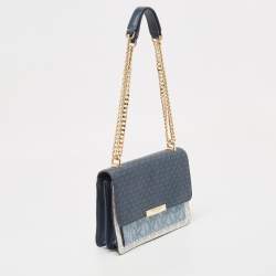 Pre Owned حقيبة كتف مايكل كورس جاد جلد وكانفاس مقوى مونوغرامي بيج/ بني