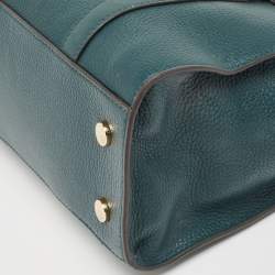 Michael Kors Dark Green Leather Nouveau Hamilton Tote