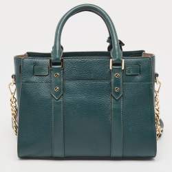 Michael Kors Dark Green Leather Nouveau Hamilton Tote