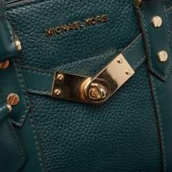 Michael Kors Dark Green Leather Nouveau Hamilton Tote