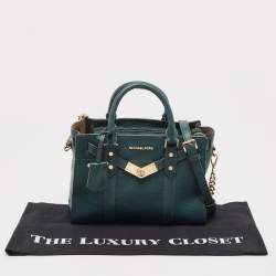 Michael Kors Dark Green Leather Nouveau Hamilton Tote
