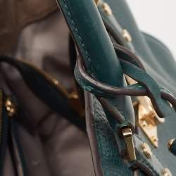 Michael Kors Dark Green Leather Nouveau Hamilton Tote