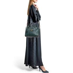 Michael Kors Dark Green Leather Nouveau Hamilton Tote