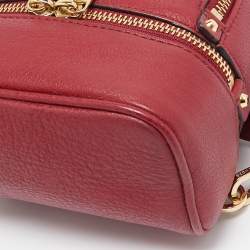 Michael Kors Burgundy Leather Mini Rhea Backpack