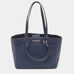 Michael Kors Navy Blue Leather Large Emmy Tote Michael Kors TLC