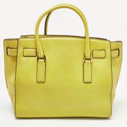 Michael Kors Lime Green Leather Hamilton Tote