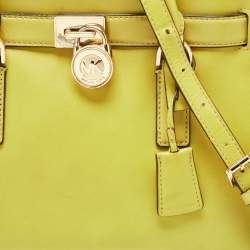 Michael Kors Lime Green Leather Hamilton Tote