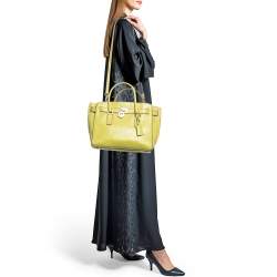 Michael Kors Lime Green Leather Hamilton Tote