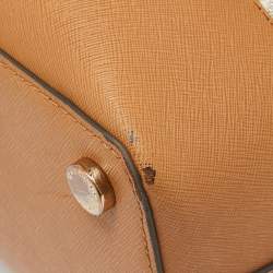 Michael Kors Brown/White Signature Coated Canvas and Leather Savannah Satchel
