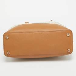 Michael Kors Brown/White Signature Coated Canvas and Leather Savannah Satchel