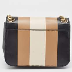 Pre Owned Michael Kors Tricolor Stripe Leather Sloan Shoulder Bag