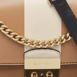 Pre Owned Michael Kors Tricolor Stripe Leather Sloan Shoulder Bag