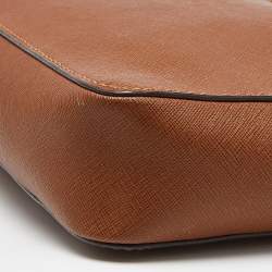 Pre Owned Michael Kors Brown Leather Large East West Jet Set Crossbody Bag