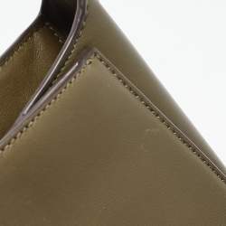 Pre Owned Michael Kors Olive Green Leather Delfina Saddle Bag