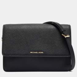 Michael Kors Black Leather Jet Set Crossbody Bag