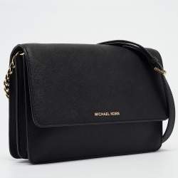 Michael Kors Black Leather Jet Set Crossbody Bag