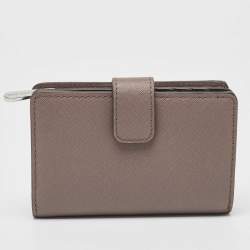 Pre Owned Michael Kors Grey Saffiano Leather French Compact Wallet