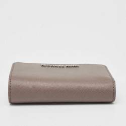 Pre Owned Michael Kors Grey Saffiano Leather French Compact Wallet
