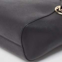 Pre Owned حقيبة كتف مايكل كورس سلسلة ترافيل جيت سيت جلد سوداء