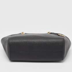 Pre Owned حقيبة كتف مايكل كورس سلسلة ترافيل جيت سيت جلد سوداء