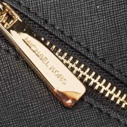 Pre Owned حقيبة كتف مايكل كورس سلسلة ترافيل جيت سيت جلد سوداء