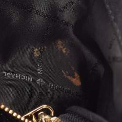 Pre Owned حقيبة كتف مايكل كورس سلسلة ترافيل جيت سيت جلد سوداء