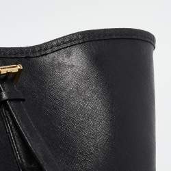 Pre Owned Michael Kors Black Saffiano Leather Medium Jet Set Travel Tote