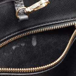 Pre Owned Michael Kors Black Saffiano Leather Medium Jet Set Travel Tote