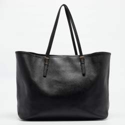 Pre Owned Michael Kors Black Saffiano Leather Medium Jet Set Travel Tote