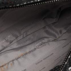 مملوكة مسبقًا Michael Kors Metallic Grey Textured Leather Ginny Camera Crossbody Bag