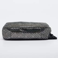 مملوكة مسبقًا Michael Kors Metallic Grey Textured Leather Ginny Camera Crossbody Bag